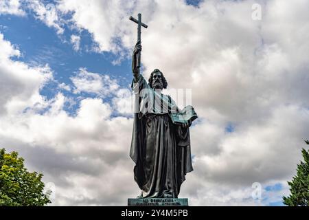 Bonifatiusdenkmal in Fulda, Hessen, Deutschland | Gedenkstätte des Heiligen Bonifatius Bonifatius in Fulda, Hessen, Deutschland Stockfoto