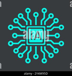 AI Vektorlinie Symbol auf isoliertem Hintergrund, Vektorclip Kunst Design Vektorillustration Stock Vektor