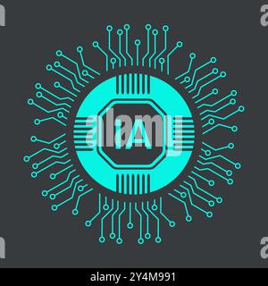 Der Technologiekopf und das KI-Symbol, z. B. Roboter, Digital, vr, AI, Cyber und Vektorlinie Symbole Vektor Clip Art Design Vektor Illustration Stock Vektor