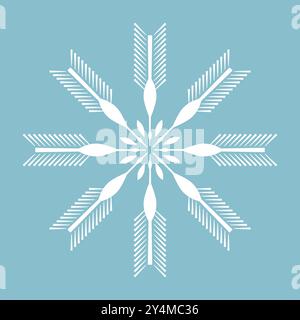 Weiße Schneeflocke isoliert auf hellblauem Hintergrund, Schneeflocke Symbol, Symbol, Logo für Design Weihnachtsvektor, Illustration Stock Vektor