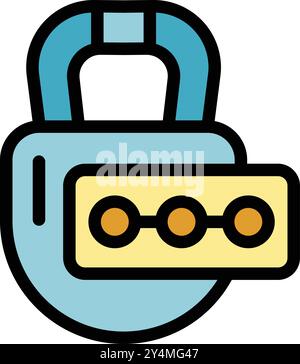 Kombiniertes Vorhängeschloss zur Sicherung digitaler Informationen, symbolisiert die Bedeutung von sicheren Passwörtern im digitalen Zeitalter Stock Vektor