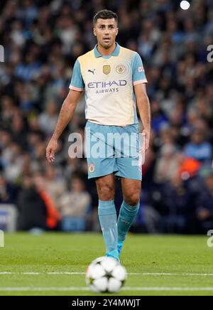 Manchester, Großbritannien. September 2024. Rodri von Manchester City während des Spiels der UEFA Champions League im Etihad Stadium in Manchester. Der Bildnachweis sollte lauten: Andrew Yates/Sportimage Credit: Sportimage Ltd/Alamy Live News Stockfoto