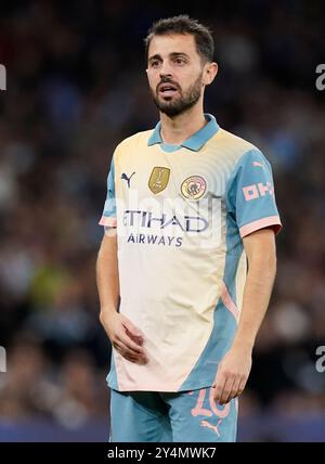 Manchester, Großbritannien. September 2024. Bernardo Silva von Manchester City während des Spiels der UEFA Champions League im Etihad Stadium in Manchester. Der Bildnachweis sollte lauten: Andrew Yates/Sportimage Credit: Sportimage Ltd/Alamy Live News Stockfoto