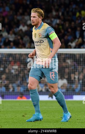 Manchester, Großbritannien. September 2024. Manchester City Mittelfeldspieler Kevin de Bruyne (17) während des Spiels Manchester City FC gegen Inter Mailand UEFA Champions League Runde 1 im Etihad Stadium, Manchester, England, Großbritannien am 18. September 2024 Credit: Every Second Media/Alamy Live News Stockfoto