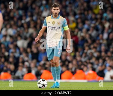 Manchester, Großbritannien. September 2024. Ruben Dias von Manchester City während des Spiels der UEFA Champions League im Etihad Stadium in Manchester. Der Bildnachweis sollte lauten: Andrew Yates/Sportimage Credit: Sportimage Ltd/Alamy Live News Stockfoto