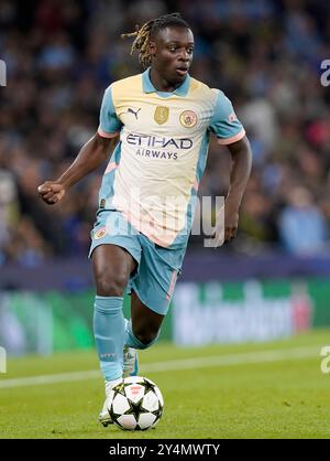 Manchester, Großbritannien. September 2024. Jeremy Doku von Manchester City während des Spiels der UEFA Champions League im Etihad Stadium in Manchester. Der Bildnachweis sollte lauten: Andrew Yates/Sportimage Credit: Sportimage Ltd/Alamy Live News Stockfoto