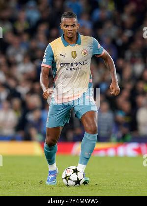 Manchester, Großbritannien. September 2024. Manuel Akanji von Manchester City während des Spiels der UEFA Champions League im Etihad Stadium in Manchester. Der Bildnachweis sollte lauten: Andrew Yates/Sportimage Credit: Sportimage Ltd/Alamy Live News Stockfoto