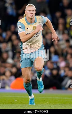 Manchester, Großbritannien. September 2024. Erling Haaland von Manchester City während des Spiels der UEFA Champions League im Etihad Stadium in Manchester. Der Bildnachweis sollte lauten: Andrew Yates/Sportimage Credit: Sportimage Ltd/Alamy Live News Stockfoto