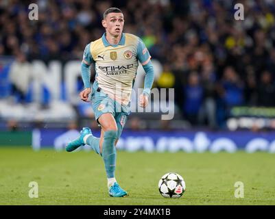 Manchester, Großbritannien. September 2024. Phil Foden von Manchester City während des Spiels der UEFA Champions League im Etihad Stadium in Manchester. Der Bildnachweis sollte lauten: Andrew Yates/Sportimage Credit: Sportimage Ltd/Alamy Live News Stockfoto