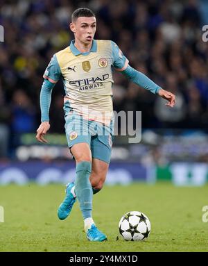 Manchester, Großbritannien. September 2024. Phil Foden von Manchester City während des Spiels der UEFA Champions League im Etihad Stadium in Manchester. Der Bildnachweis sollte lauten: Andrew Yates/Sportimage Credit: Sportimage Ltd/Alamy Live News Stockfoto