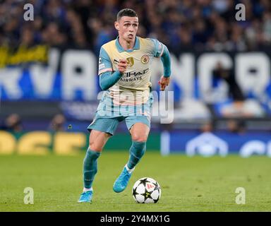 Manchester, Großbritannien. September 2024. Phil Foden von Manchester City während des Spiels der UEFA Champions League im Etihad Stadium in Manchester. Der Bildnachweis sollte lauten: Andrew Yates/Sportimage Credit: Sportimage Ltd/Alamy Live News Stockfoto