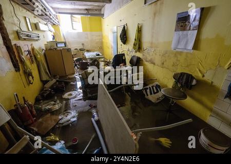 Bohumin, Region Ostrava. September 2024. Überflutetes Krankenhaus aufgrund der überfluteten oder in Bohumin, Region Ostrava, Tschechische Republik, 18. September 2024. Quelle: VIT Simanek/CTK Photo/Alamy Live News Stockfoto