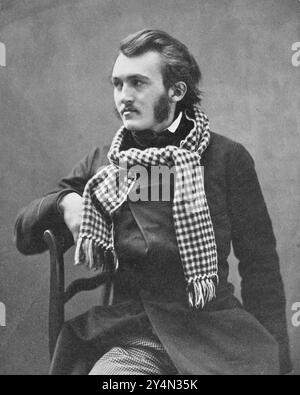 Gustave Doré (französischer Printmacher, Illustrator, Maler, Comickünstler, Karikaturist, Fotografie von Nadar (französischer Fotograf) C1855 Stockfoto