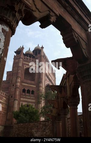 Agra, Uttar Pradesh / Indien - 7. Februar 2012: Buland Darwaza in Fatehpur Sikri in Agra. Stockfoto