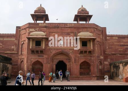 Agra, Uttar Pradesh / Indien - 7. Februar 2012 : Jodhabai Palast in Fatehpur Sikri, Agra. Stockfoto