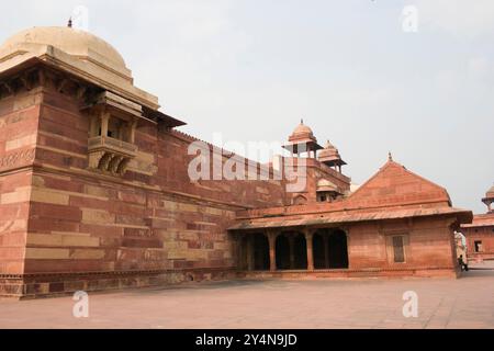 Agra, Uttar Pradesh / Indien - 7. Februar 2012 : Jodhabai Palast in Fatehpur Sikri, Agra. Stockfoto