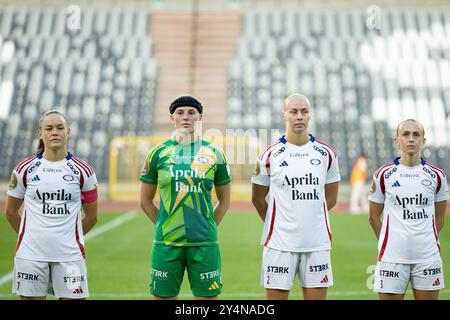 Brüssel, Belgien September 2024. Brüssel, Belgien, 18. September 2024: Spieler von Valerenga werden während des zweiten Fußballspiels der UEFA Womens Champions League zwischen Anderlecht und Valerenga im King Baudouin Stadium in Brüssel, Belgien, gesehen. (ANE Frosaker/SPP) Credit: SPP Sport Press Photo. /Alamy Live News Stockfoto