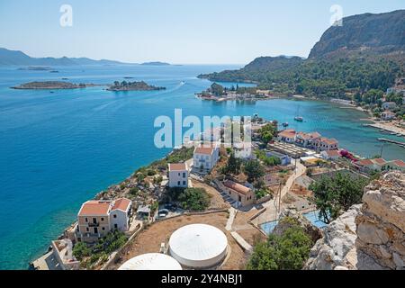 Kastellorizo ist eine griechische Insel und Gemeinde befindet sich im südöstlichen Mittelmeer. Stockfoto