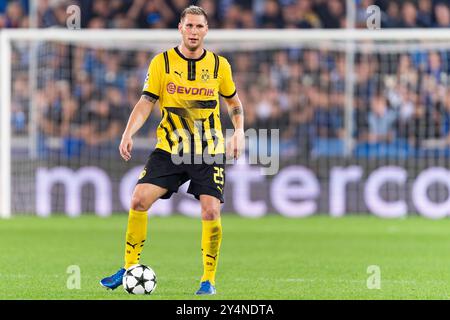 Brügge, Belgien. September 2024. BRÜGGE, BELGIEN - 18. SEPTEMBER: Niklas Sule von Borussia Dortmund im Spiel der UEFA Champions League 2024/25 Phase MD1 zwischen Club Brugge KV und Borussia Dortmund im Jan Breydelstadion am 18. September 2024 in Brügge. (Foto: Joris Verwijst/BSR Agency) Credit: BSR Agency/Alamy Live News Stockfoto