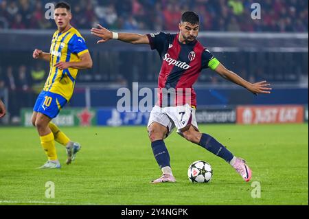 Shooting von Bolognas Riccardo Orsolini beim Spiel Bologna FC gegen FC Shakhtar Donetsk, UEFA Champions League in Bologna, Italien, 18. September 2024 Stockfoto