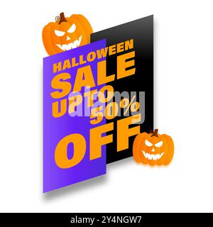 Vektor-Illustration von Happy Halloween Sale Social Media Feed Vorlage Stock Vektor