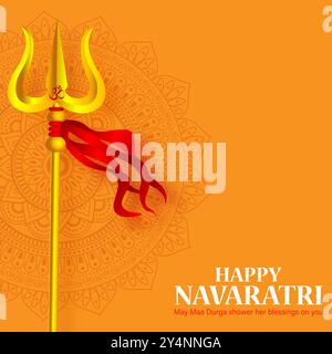 Vektorillustration der Vorlage für Happy Navratri Social Media Feed Stock Vektor