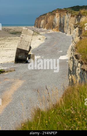 Deutscher Blockhaus Bunker Im Zweiten Weltkrieg, Quiberville, Normandie, Frankreich Stockfoto