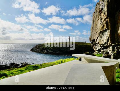 Aussichtspunkt und Ruhebereich von Bukkekjerka auf der norwegischen Route Andøya Stockfoto