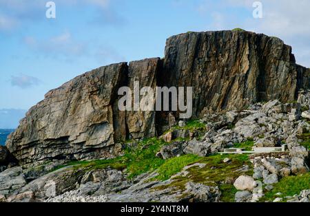 Aussichtspunkt und Ruhebereich von Bukkekjerka auf der norwegischen Route Andøya Stockfoto