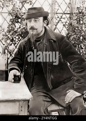 Erik Satie, 1866–1925, französischer Komponist und Pianist, Porträt digital bearbeitet nach einer Fotografie, Ende der 1890er Jahre Stockfoto