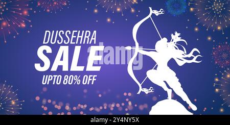 Vektor-Illustration von Happy Dussehra Sale Social-Media-Feed-Vorlage Stock Vektor