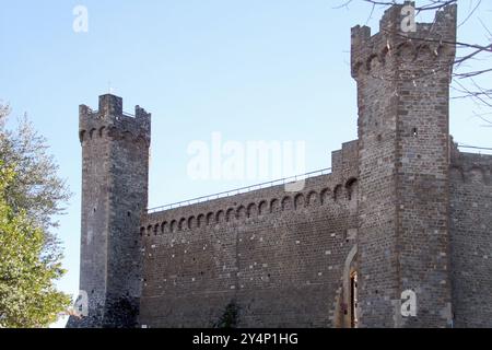 Montalcino, Italien. Außenansicht der Festung von Montalcino. Stockfoto