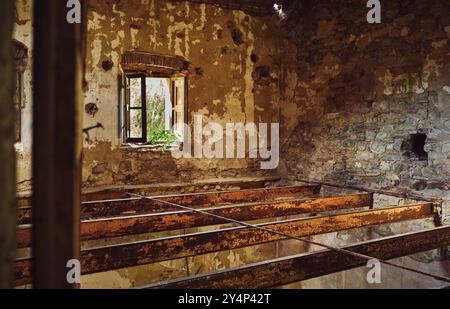 Bilder zeigen eine historische Villa in der Toskana. Stockfoto