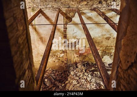 Bilder zeigen eine historische Villa in der Toskana. Stockfoto