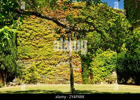 Ein Turm, der aus den Hügeln von Casentino hervorgeht, eine Burg, die den Charme der Zeit bewahrt, Casentino ist ein Gebiet, das sich Definitionen entzieht und aus s besteht Stockfoto