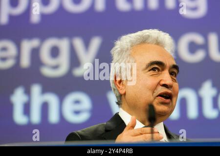 Brüssel, Belgien September 2024. Nicolas Landemard/Le Pictorium - Pressekonferenz mit Ursula von der Leyen und Fatih BIROL - 19/09/2024 - Belgien/Brüssel - heute haben die Präsidentin der Europäischen Kommission, Ursula von der Leyen, und Fatih BIROL Exekutivdirektor der Internationalen Energieagentur. Pressekonferenz zur Präsentation des europäischen Plans zur Unterstützung der Energiesicherheit in der Ukraine vor dem Winter 2024. Quelle: LE PICTORIUM/Alamy Live News Stockfoto