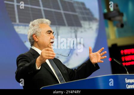 Brüssel, Belgien September 2024. Nicolas Landemard/Le Pictorium - Pressekonferenz mit Ursula von der Leyen und Fatih BIROL - 19/09/2024 - Belgien/Brüssel - heute haben die Präsidentin der Europäischen Kommission, Ursula von der Leyen, und Fatih BIROL Exekutivdirektor der Internationalen Energieagentur. Pressekonferenz zur Präsentation des europäischen Plans zur Unterstützung der Energiesicherheit in der Ukraine vor dem Winter 2024. Quelle: LE PICTORIUM/Alamy Live News Stockfoto