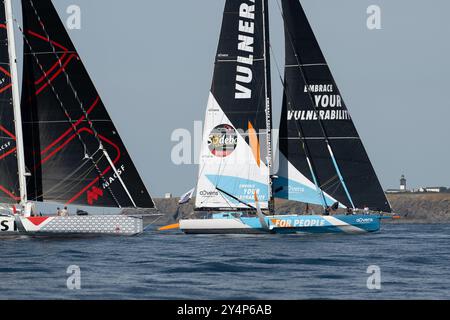 Thomas Ruyant VERWUNDBAR während des 48-Stunden-Rennens Le Défi Azimut vor Lorient, Westfrankreich, am 15. September 2024 - Foto Nicolas Pehe/DPPI Credit: DPPI Media/Alamy Live News Stockfoto