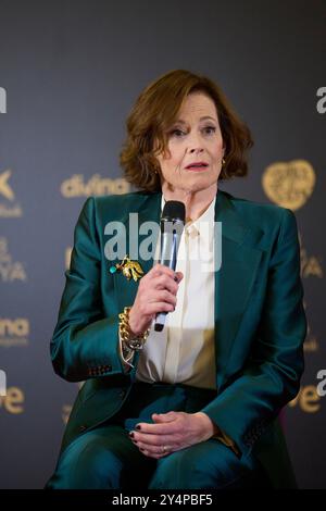 Sigourney Weaver nimmt 38 am 9. Februar 2024 im Rathaus in Valladolid, Spanien, als Gewinner des International Goya Award 2024 Teil. Stockfoto