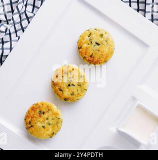 Hüttenkäsepfannkuchen auf der obersten Aussicht Stockfoto