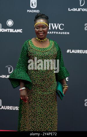 Tegla Loroupe nimmt am 22. April 2024 in Madrid an den Laureus World Sports Awards Madrid 2024 – Roter Teppich im Palacio de Cibeles Teil. Stockfoto