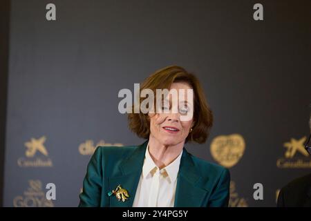Sigourney Weaver nimmt 38 am 9. Februar 2024 im Rathaus in Valladolid, Spanien, als Gewinner des International Goya Award 2024 Teil. Stockfoto