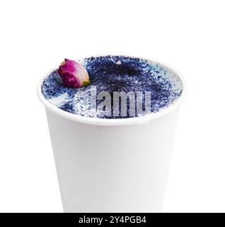 Dalgona Matcha Blue Latte, ein cremiger Matcha Stockfoto