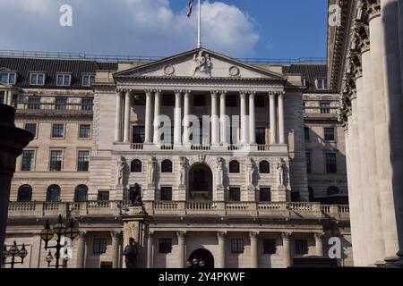 London, England, Großbritannien. September 2024. Allgemeine Ansicht der Bank of England, da die Zinssätze unverändert bei 5 Prozent liegen. (Kreditbild: © Vuk Valcic/ZUMA Press Wire) NUR REDAKTIONELLE VERWENDUNG! Nicht für kommerzielle ZWECKE! Stockfoto