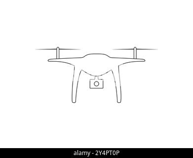 Drohne, Quadcopter-Umrisssymbol. Vektorabbildung. Stock Vektor
