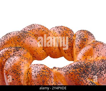 Mohn Samenrolle isoliert vor weißem Hintergrund Stockfoto