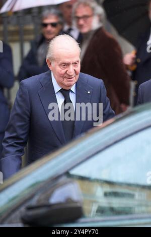 König Juan Carlos von Spanien nimmt am 8. April 2024 in Madrid an der Kathedrale der Streitkräfte Teil. Stockfoto