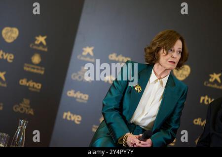 Sigourney Weaver nimmt 38 am 9. Februar 2024 im Rathaus in Valladolid, Spanien, als Gewinner des International Goya Award 2024 Teil. Stockfoto