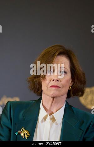 Sigourney Weaver nimmt 38 am 9. Februar 2024 im Rathaus in Valladolid, Spanien, als Gewinner des International Goya Award 2024 Teil. Stockfoto