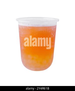 Eismilchtee mit isolierter Blase Stockfoto